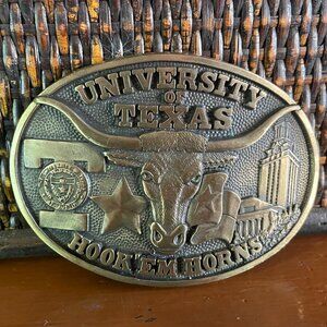 Texas Longhorn Official Limited Edition Solid Brass U of Texas Belt Buckle
